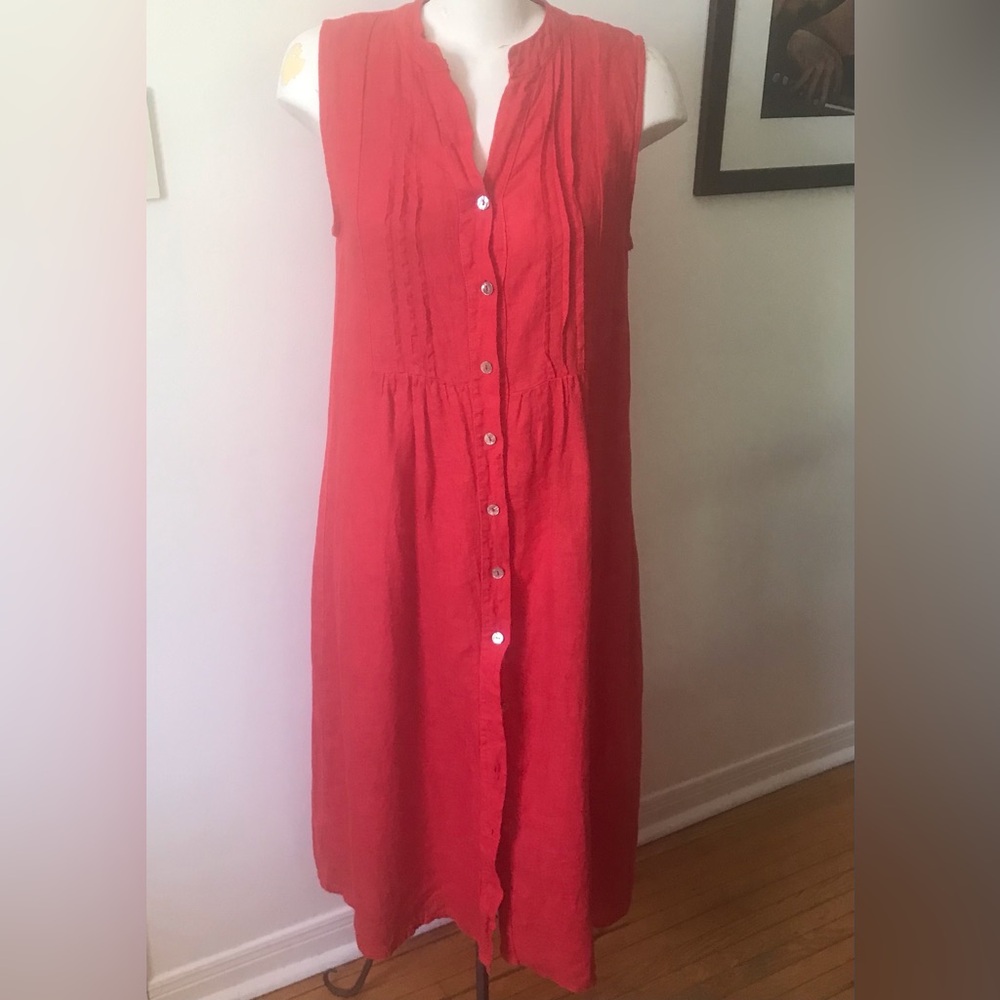 Valentina Naldi Linen Sleeveless Dress - Size Medium 🇮🇹